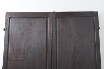 アンティーク建具　明治から大正期　総欅(ケヤキ)材　欅の木目が引き立つ門扉2枚(1対)セット　(R-086482)