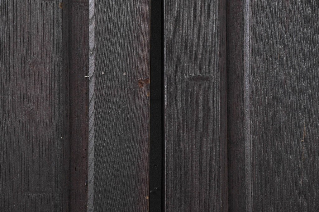 アンティーク建具　明治から大正期　総欅(ケヤキ)材　欅の木目が引き立つ門扉2枚(1対)セット　(R-086482)