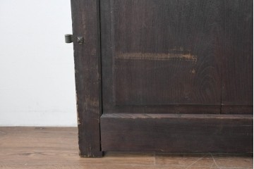 アンティーク建具　明治から大正期　総欅(ケヤキ)材　欅の木目が引き立つ門扉2枚(1対)セット　(R-086482)