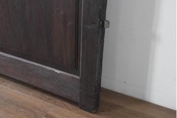 アンティーク建具　明治から大正期　総欅(ケヤキ)材　欅の木目が引き立つ門扉2枚(1対)セット　(R-086482)