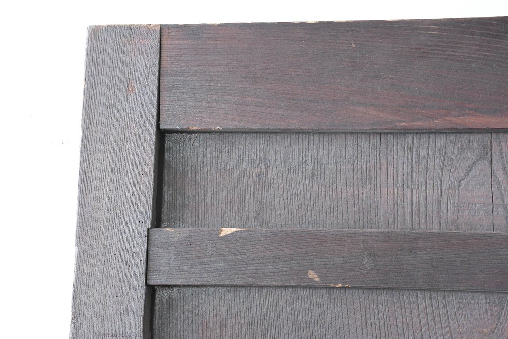 アンティーク建具　明治から大正期　総欅(ケヤキ)材　欅の木目が引き立つ門扉2枚(1対)セット　(R-086482)