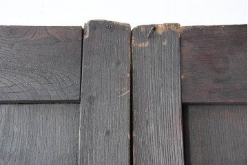 アンティーク建具　明治から大正期　総欅(ケヤキ)材　欅の木目が引き立つ門扉2枚(1対)セット　(R-086482)