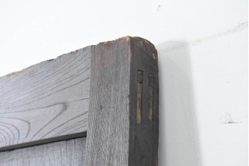 アンティーク建具　明治から大正期　総欅(ケヤキ)材　欅の木目が引き立つ門扉2枚(1対)セット　(R-086482)