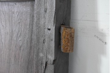 アンティーク建具　明治から大正期　総欅(ケヤキ)材　欅の木目が引き立つ門扉2枚(1対)セット　(R-086482)