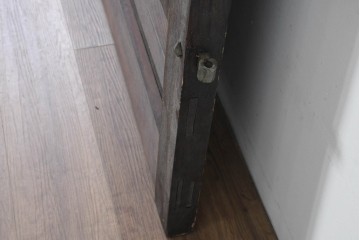 アンティーク建具　明治から大正期　総欅(ケヤキ)材　欅の木目が引き立つ門扉2枚(1対)セット　(R-086482)