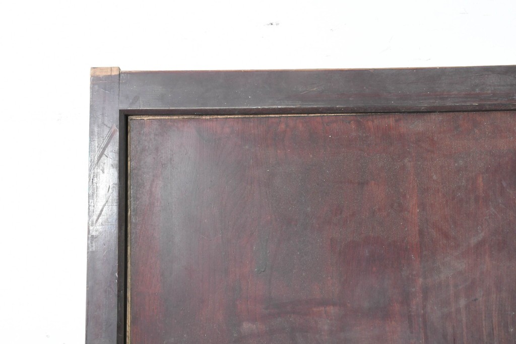 アンティーク建具　明治期　大きな金具と鋲打ちが目を引く幅広庄内蔵戸1枚　(R-086485)