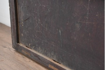 アンティーク建具　明治から大正期　鋲打ちの格子と腰板の意匠が目を引く格子蔵戸1枚　(R-086488)