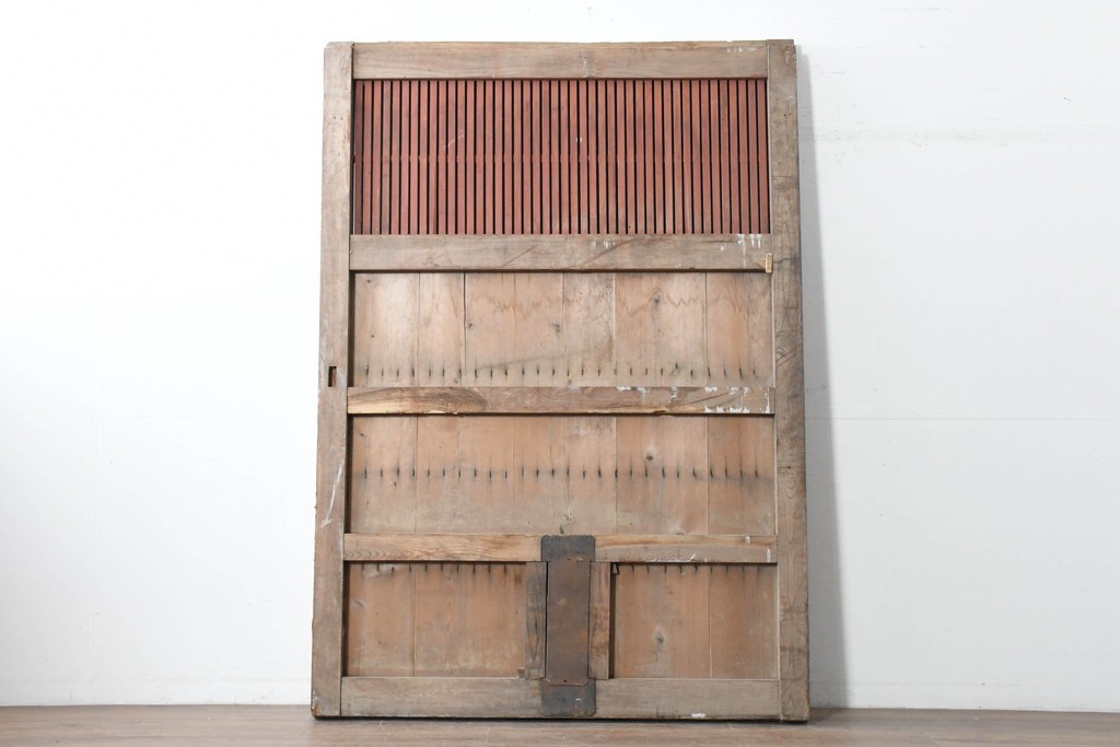 アンティーク建具　明治から大正期　上手物!　重厚な鉄板張りの大振り蔵戸1枚　(R-086489)