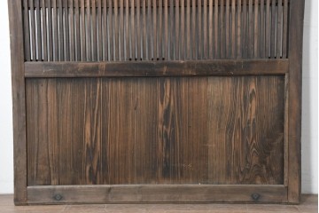アンティーク建具　明治から大正期　木味の良い素朴な風合いと細格子が趣深いガラス入り格子蔵戸1枚　(R-086491)