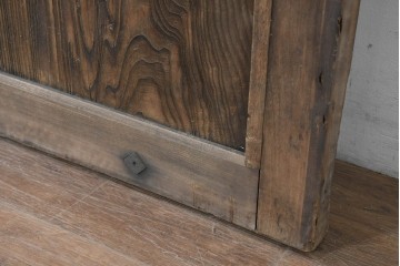 アンティーク建具　明治から大正期　木味の良い素朴な風合いと細格子が趣深いガラス入り格子蔵戸1枚　(R-086491)