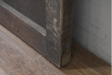 アンティーク建具　明治から大正期　木味の良い素朴な風合いと細格子が趣深いガラス入り格子蔵戸1枚　(R-086491)
