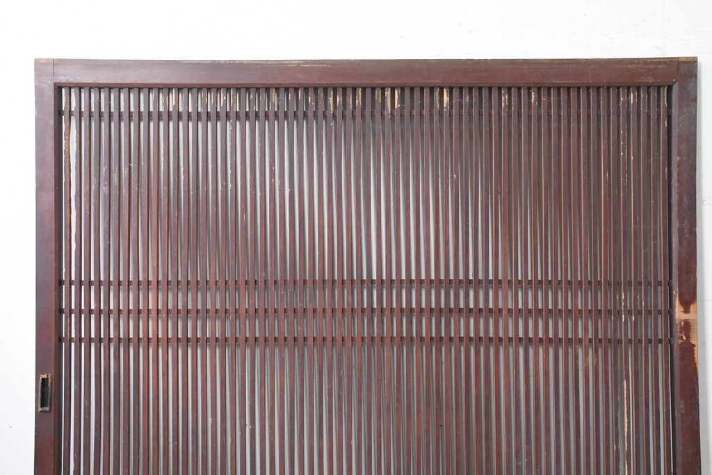 アンティーク建具　大正から昭和初期　細やかな格子が印象的な幅広の蔵戸1枚　(R-086493)