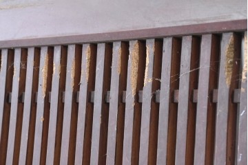 アンティーク建具　大正から昭和初期　細やかな格子が印象的な幅広の蔵戸1枚　(R-086493)