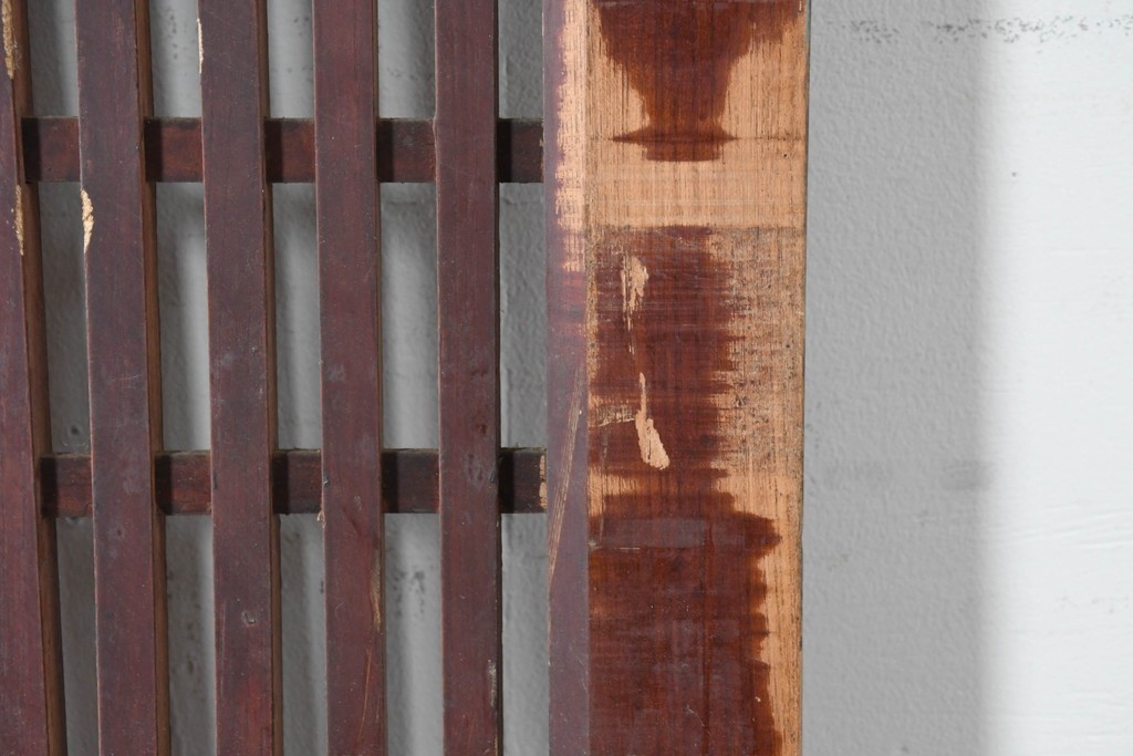アンティーク建具　大正から昭和初期　細やかな格子が印象的な幅広の蔵戸1枚　(R-086493)