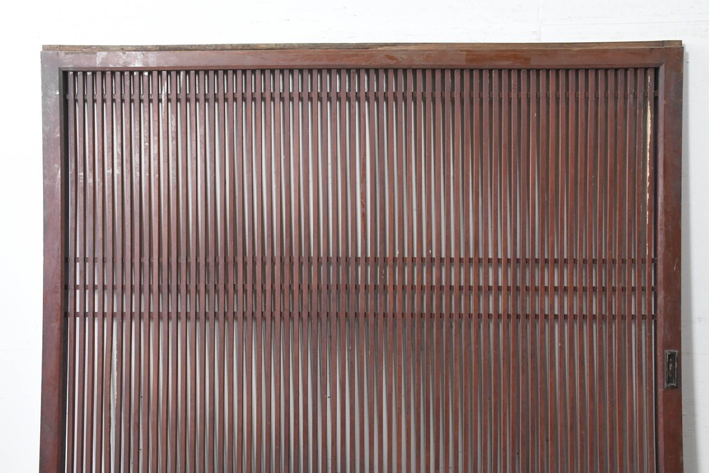 アンティーク建具　大正から昭和初期　細やかな格子が印象的な幅広の蔵戸1枚　(R-086493)