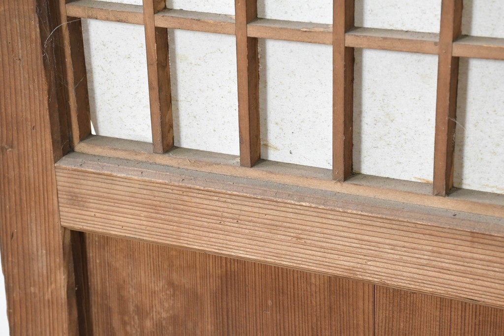 アンティーク建具　大正から昭和初期　端正な格子組みが上品な障子蔵戸1枚　(R-086494)