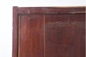 アンティーク建具　明治から大正期　落ち着いた漆塗りの風合いと重厚な金具が印象的な幅広蔵戸1枚　(R-086495)