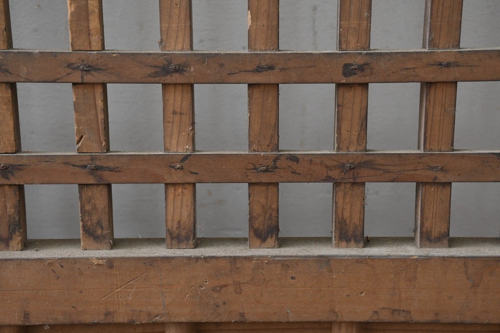 アンティーク建具　明治から大正期　木味豊かな風合いと細格子が美しい格子蔵戸1枚　(R-086496)