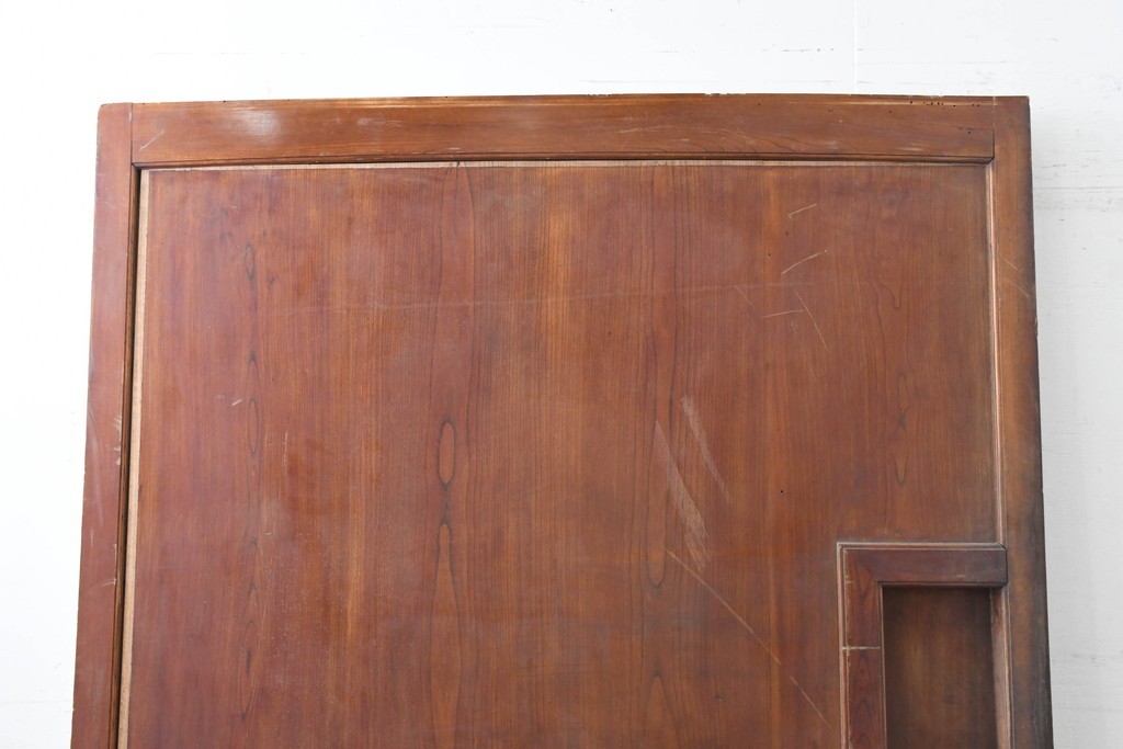 アンティーク建具　明治から大正期　上手物!　新潟産　総欅(ケヤキ)材　大振りで重厚な蔵戸1枚　(R-086497)