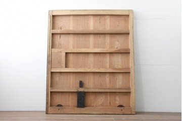 アンティーク建具　明治から大正期　上手物!　新潟産　総欅(ケヤキ)材　大振りで重厚な蔵戸1枚　(R-086497)