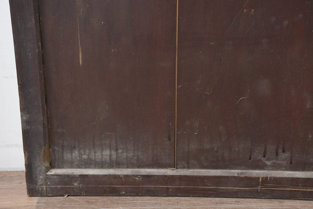 アンティーク建具　明治から大正期　漆塗り　風格ある佇まいの蔵戸1枚　(R-086499)