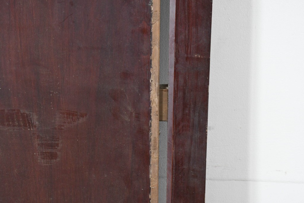 アンティーク建具　明治から大正期　漆塗り　風格ある佇まいの蔵戸1枚　(R-086499)