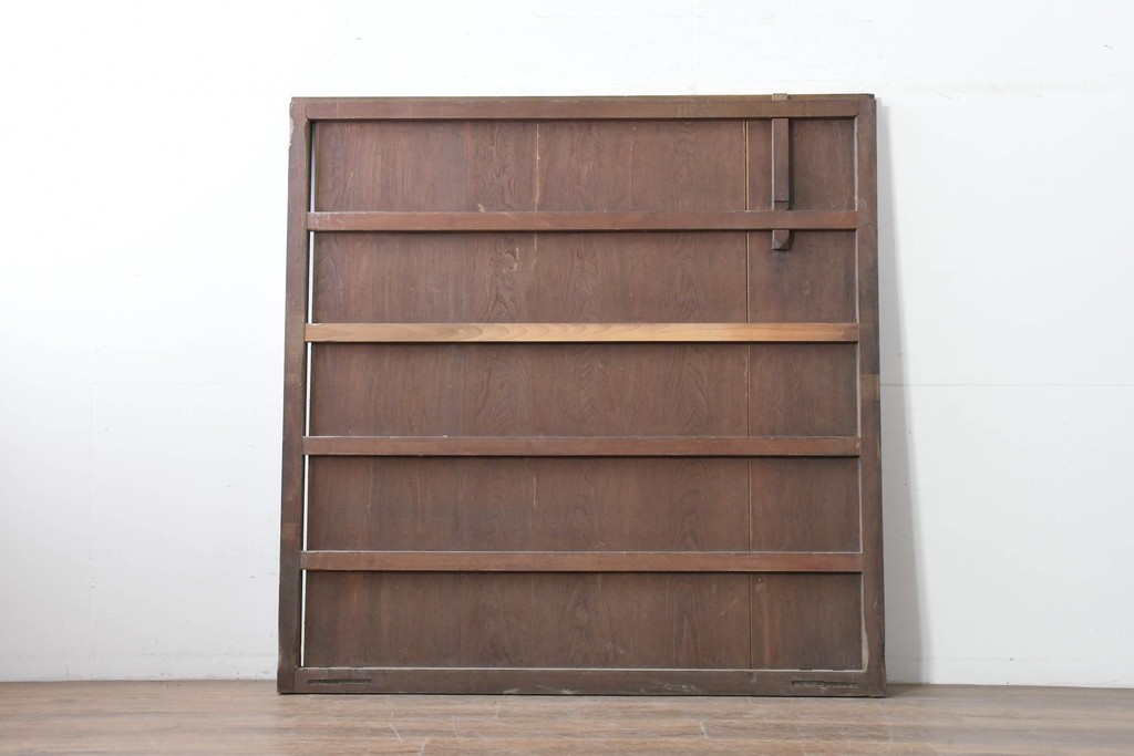 アンティーク建具　明治から大正期　漆塗り　風格ある佇まいの蔵戸1枚　(R-086499)