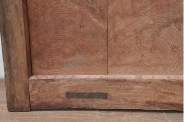 アンティーク建具　明治から大正期　木目豊かな腰板と細格子が調和した幅広格子蔵戸1枚　(R-086500)