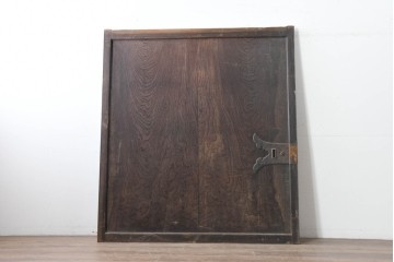 アンティーク建具　明治期　総欅(ケヤキ)材　博物館クラスの逸品!　玉杢が見事な蔵戸1枚　(R-086502)