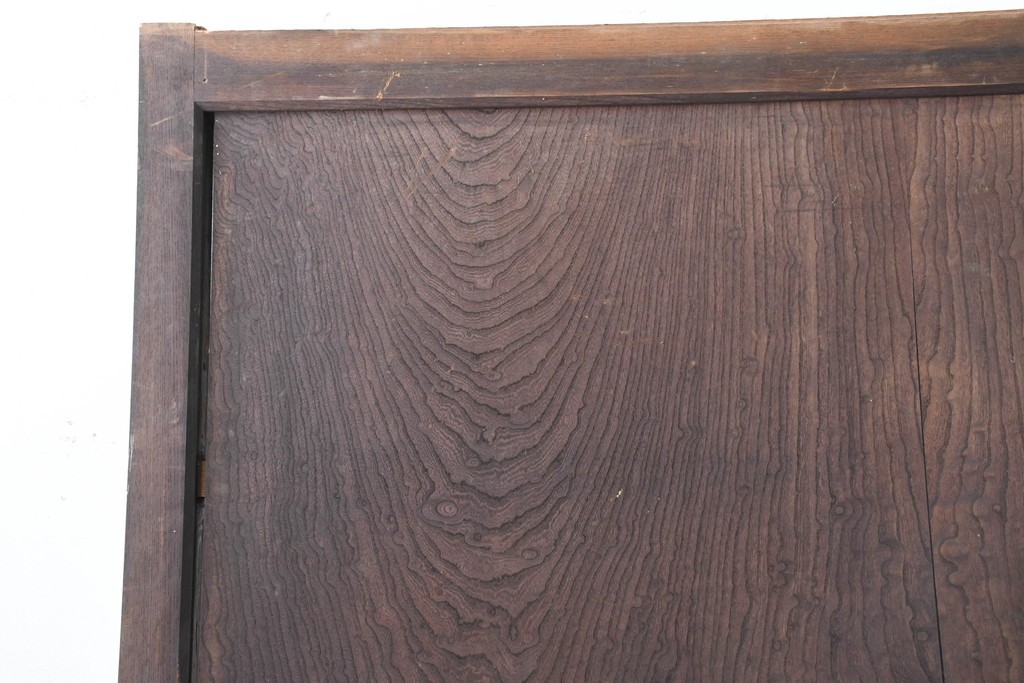 アンティーク建具　明治期　総欅(ケヤキ)材　博物館クラスの逸品!　玉杢が見事な蔵戸1枚　(R-086502)