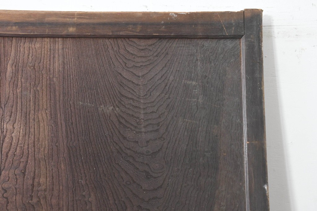 アンティーク建具　明治期　総欅(ケヤキ)材　博物館クラスの逸品!　玉杢が見事な蔵戸1枚　(R-086502)