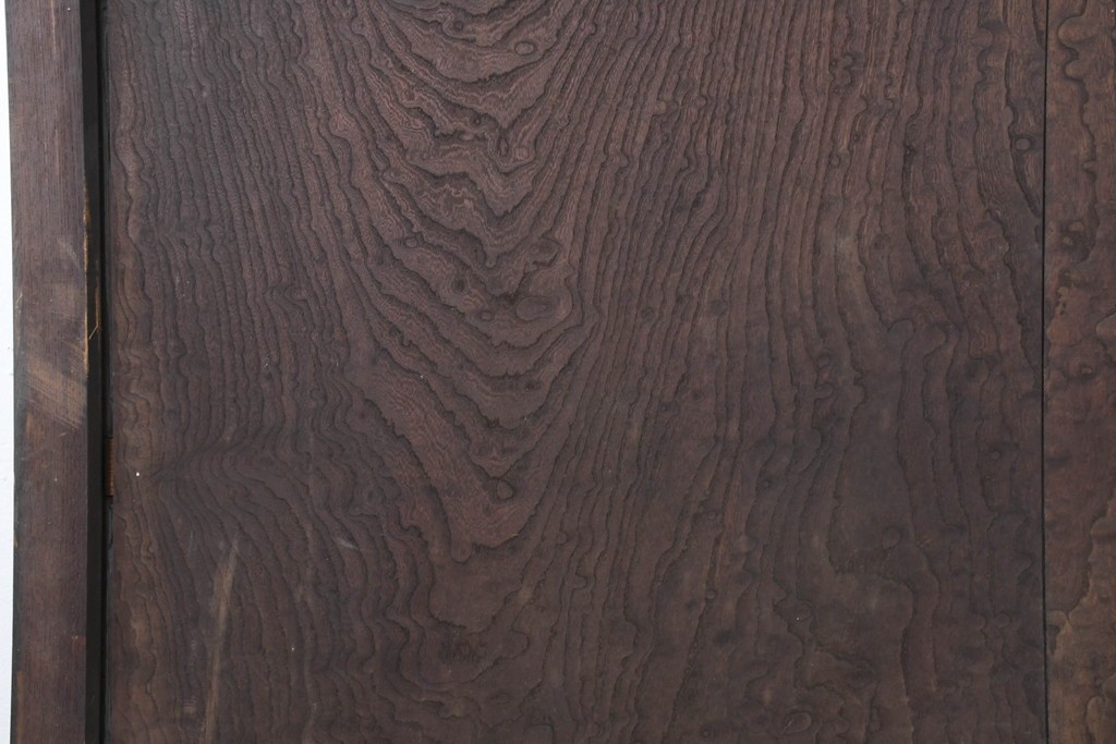 アンティーク建具　明治期　総欅(ケヤキ)材　博物館クラスの逸品!　玉杢が見事な蔵戸1枚　(R-086502)