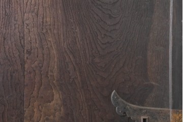 アンティーク建具　明治期　総欅(ケヤキ)材　博物館クラスの逸品!　玉杢が見事な蔵戸1枚　(R-086502)