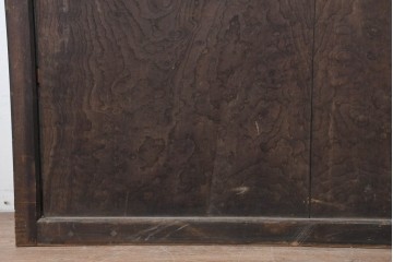 アンティーク建具　明治期　総欅(ケヤキ)材　博物館クラスの逸品!　玉杢が見事な蔵戸1枚　(R-086502)