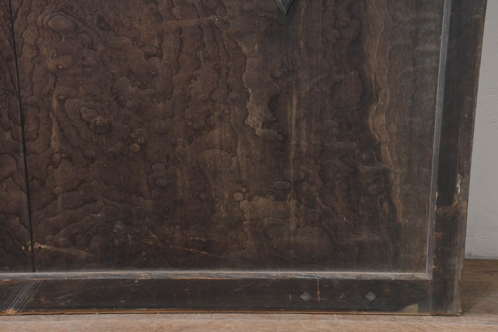 アンティーク建具　明治期　総欅(ケヤキ)材　博物館クラスの逸品!　玉杢が見事な蔵戸1枚　(R-086502)