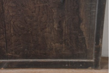 アンティーク建具　明治期　総欅(ケヤキ)材　博物館クラスの逸品!　玉杢が見事な蔵戸1枚　(R-086502)