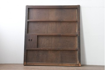 アンティーク建具　明治期　総欅(ケヤキ)材　博物館クラスの逸品!　玉杢が見事な蔵戸1枚　(R-086502)