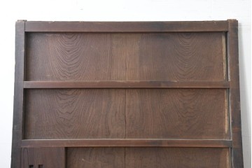 アンティーク建具　明治期　総欅(ケヤキ)材　博物館クラスの逸品!　玉杢が見事な蔵戸1枚　(R-086502)