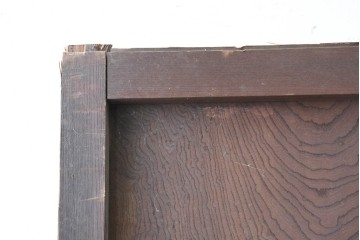 アンティーク建具　明治期　総欅(ケヤキ)材　博物館クラスの逸品!　玉杢が見事な蔵戸1枚　(R-086502)