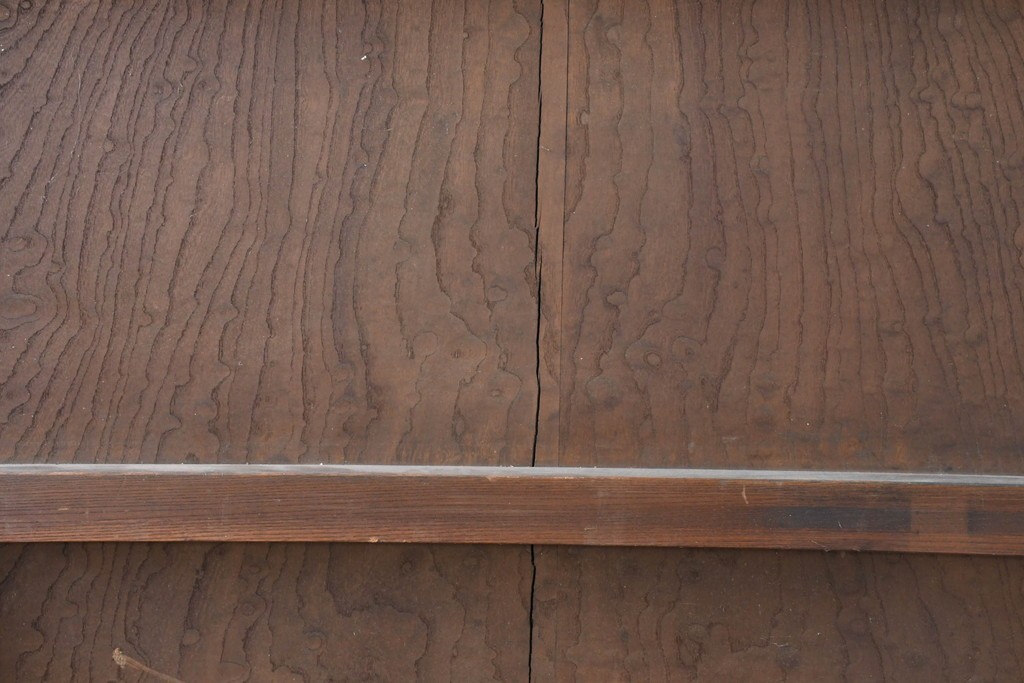 アンティーク建具　明治期　総欅(ケヤキ)材　博物館クラスの逸品!　玉杢が見事な蔵戸1枚　(R-086502)