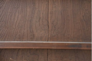 アンティーク建具　明治期　総欅(ケヤキ)材　博物館クラスの逸品!　玉杢が見事な蔵戸1枚　(R-086502)