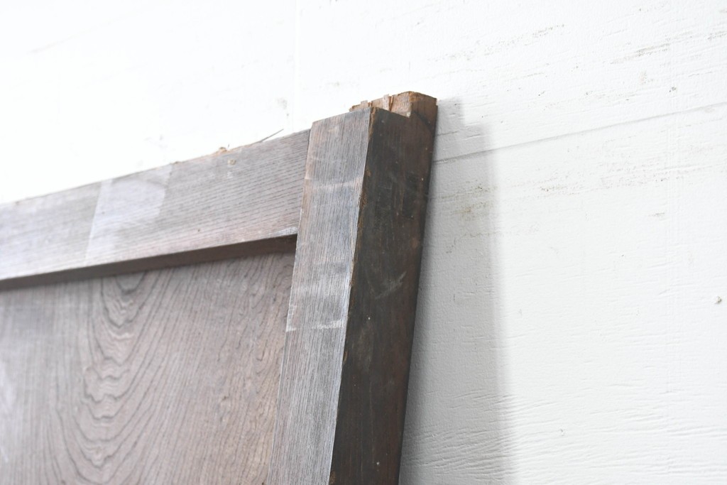 アンティーク建具　明治期　総欅(ケヤキ)材　博物館クラスの逸品!　玉杢が見事な蔵戸1枚　(R-086502)