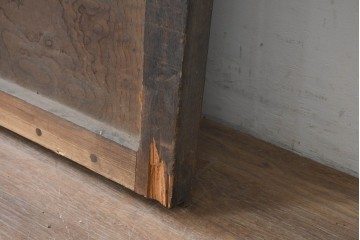 アンティーク建具　明治期　総欅(ケヤキ)材　博物館クラスの逸品!　玉杢が見事な蔵戸1枚　(R-086502)