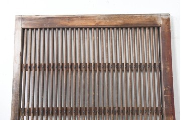 アンティーク建具　明治から大正期　木味が際立つ格子蔵戸1枚　(R-086503)