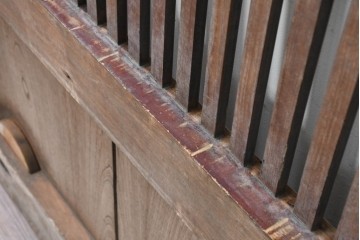 アンティーク建具　明治から大正期　木味が際立つ格子蔵戸1枚　(R-086503)