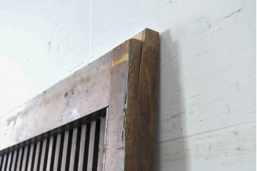アンティーク建具　明治から大正期　木味が際立つ格子蔵戸1枚　(R-086503)