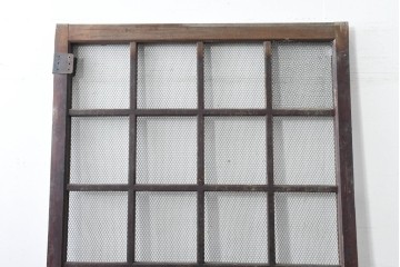 アンティーク建具　明治から大正期　きつね格子の意匠が美しい蔵戸1枚　(R-086505)