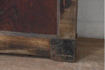 アンティーク建具　明治から大正期　きつね格子の意匠が美しい蔵戸1枚　(R-086505)