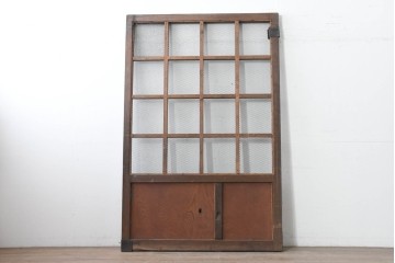 アンティーク建具　明治から大正期　きつね格子の意匠が美しい蔵戸1枚　(R-086505)