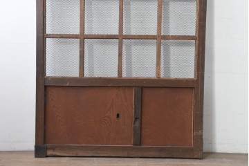 アンティーク建具　明治から大正期　きつね格子の意匠が美しい蔵戸1枚　(R-086505)